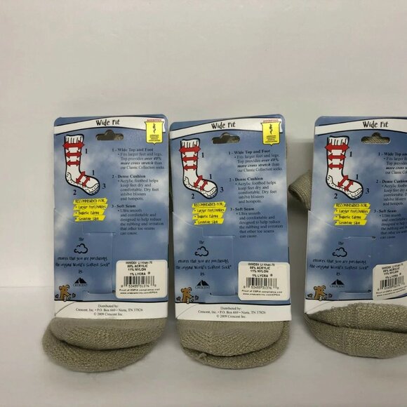 Diabetic Socks Lot Made in USA Size 5-8.5 Sensitive Feet Wide Fit Large Ankle - Picture 2 of 6